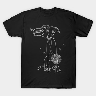 Funny greyhound design; Greyhound with a dandelion flower T-Shirt